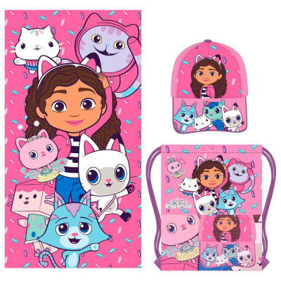 Saco Mochila + Toalha Praia + Boné Gabby