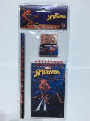 Set Papelaria Spiderman 4pcs