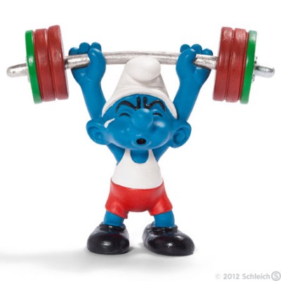 Smurf Alterofilista (Weightlifter) - Colecção Desporto