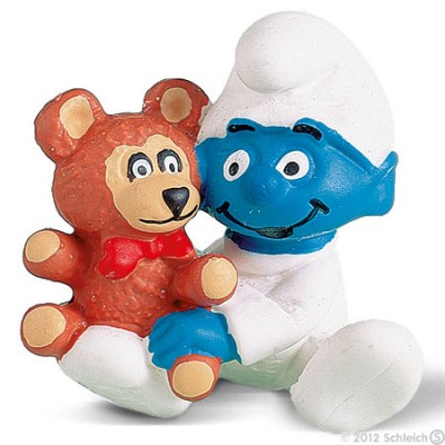 Smurf Bebé (Babysmurf) with Bear - Colecção Favoritos