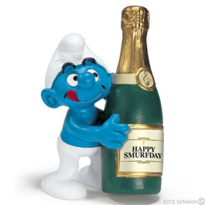 Smurf Champanhe (Bottle Smurf) - Colecção Favoritos