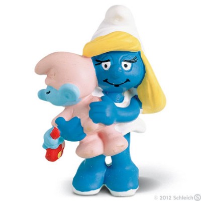 Smurfina (Smurf Smurfette) with Baby - Colecção Favoritos