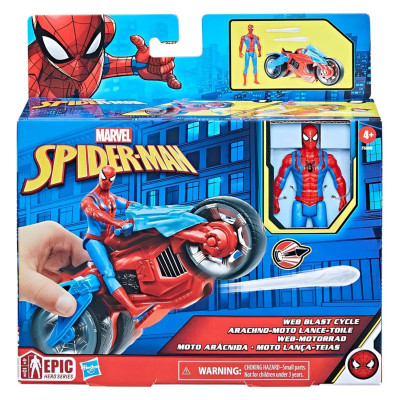 Spiderman Figura e Moto Lança Teias