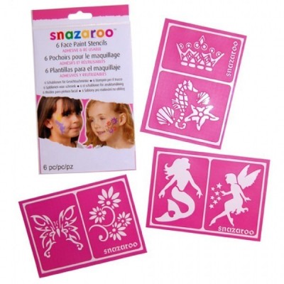 Stencils Snazaroo Pintura Facial Meninas 6 Und