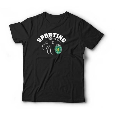 T-Shirt Adulto Sporting Leão Preta