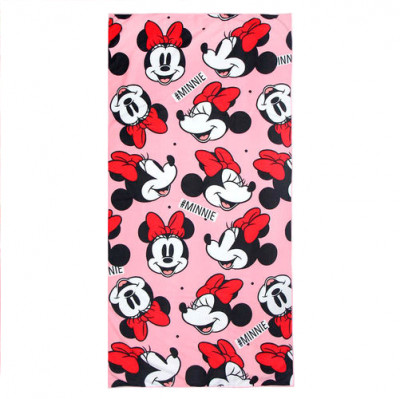 Toalha Minnie Hashtag Rosa Microfibra