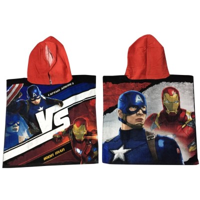 Toalha poncho Marvel Iron Man vs Capitão América
