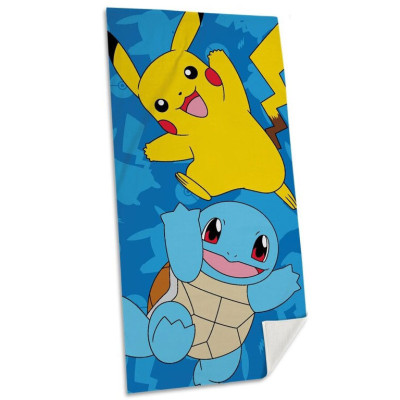 Toalha Praia Algodão Pokémon Pikachu e Squirtle