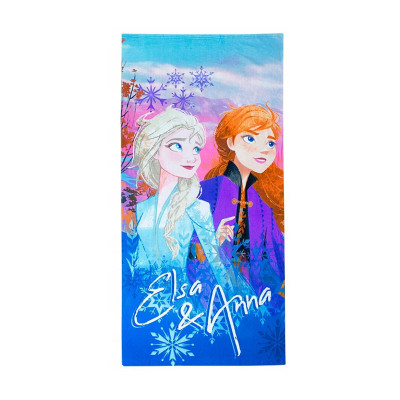 Toalha Praia Microfibra Anna e Elsa Frozen 2