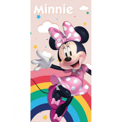 Toalha Praia Microfibra Minnie Rainbow