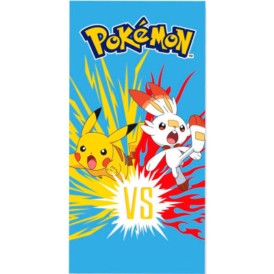 Toalha Praia Microfibra Pokémon Pikachu VS Scorbunny