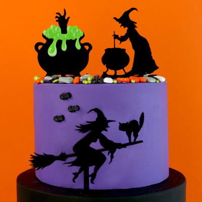Topper Bolo A Bruxa e o Caldeirão Halloween