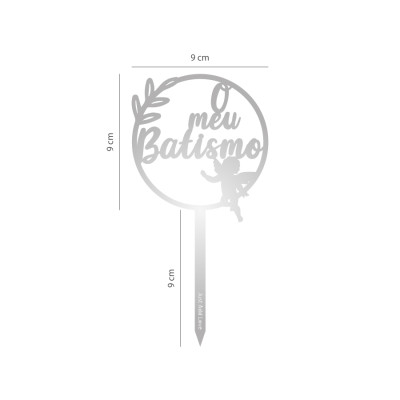 Topper Bolo O Meu Batismo Prata Topper Bolo O Meu Batismo Prata