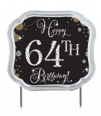 Topper Bolo Personalizável Dourado Happy Birthday