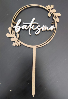 Topper MDF e Acrílico Batismo