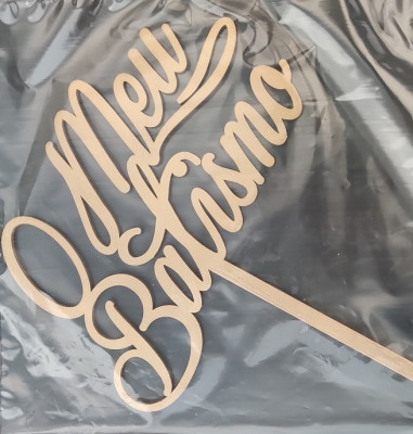 Topper O Meu Batismo Dourado