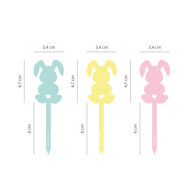 Toppers Cupcakes Coelhos Coloridos