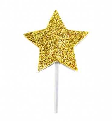 Toppers  Estrela dourada com glitter