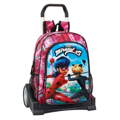 Trolley evolutivo Mochila escolar 42 cm Ladybug e Cat Noir