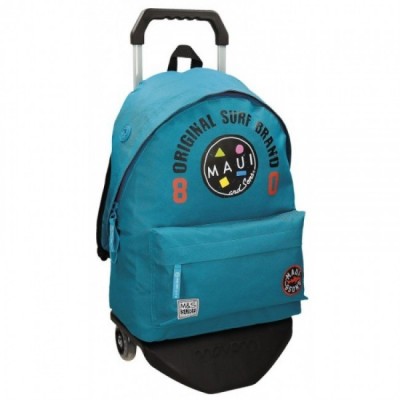 Trolley Mochila Azul Turquesa escolar 42cm Maui & Sons - Surf