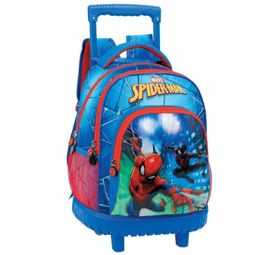 Trolley Mochila Escolar 46cm Compacto Spiderman City Protection