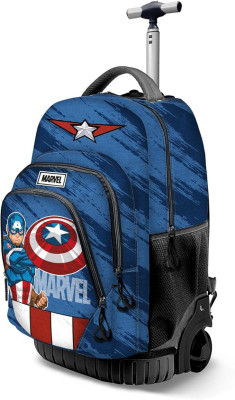 Trolley Mochila Escolar Capitão América Gears Marvel 47cm