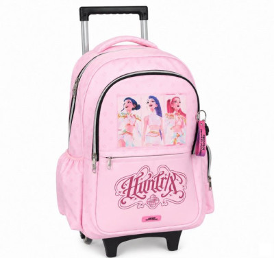 Trolley Mochila Escolar Guerreiras K-Pop Pink 46cm