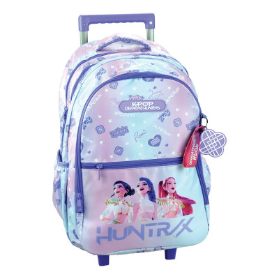 Trolley Mochila Escolar Guerreiras K-Pop Purple 46cm