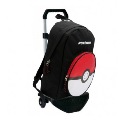 Trolley Mochila Escolar Pokémon Pokébola 42cm