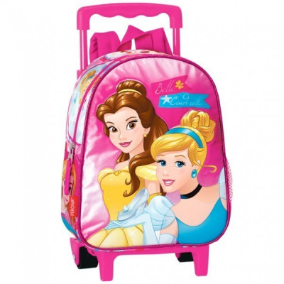 Trolley Mochila pre escolar 28cm Princesas Bela e Cinderela