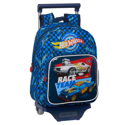 Trolley Mochila Pré Escolar 33cm Hot Wheels Race Team