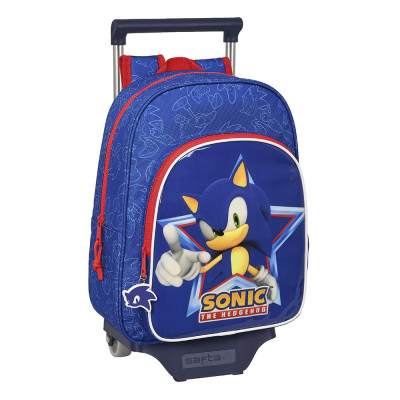 Trolley Mochila Pré Escolar 34cm Sonic Let´s Roll