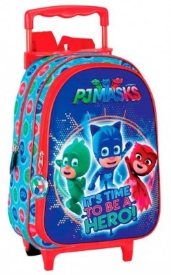 Trolley Mochila Pré-Escolar 37cm  PJ Masks - It`s time to be a hero