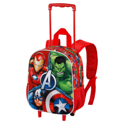 Trolley Mochila Pré Escolar 3D Avengers Massive 34cm