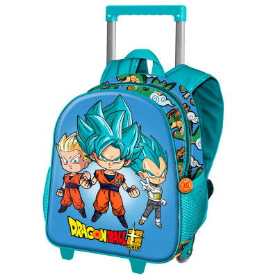 Trolley Mochila Pré Escolar 3D Dragon Ball Three 34cm