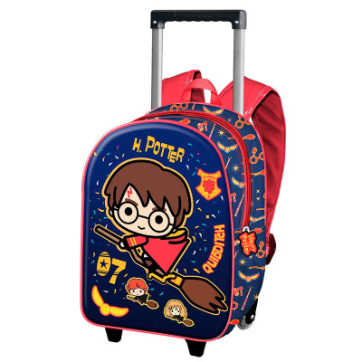 Trolley Mochila Pré Escolar 3D Harry Potter Quidditch 34cm