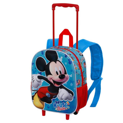 Trolley Mochila Pré Escolar 3D Mickey House Rules 34cm