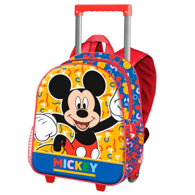 Trolley Mochila Pré Escolar 3D Mickey Oh Boy 34cm