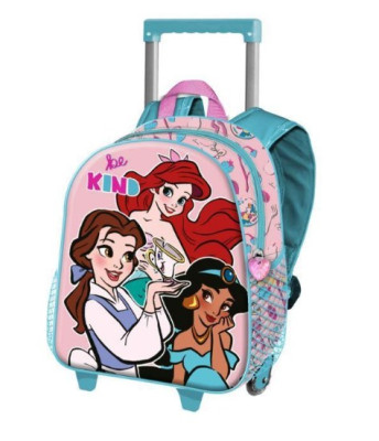 Trolley Mochila Pré Escolar 3D Princesas Disney Be Kind 34cm