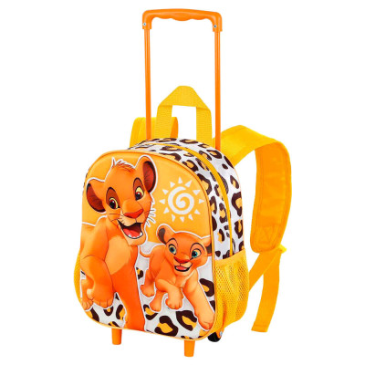 Trolley Mochila Pré Escolar 3D Simba Rei Leão Africa 34cm