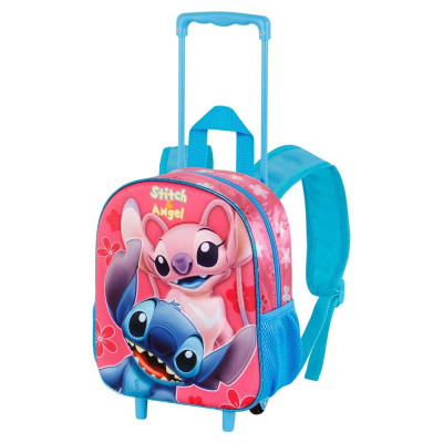 Trolley Mochila Pré Escolar 3D Stitch e Angel Match 34cm