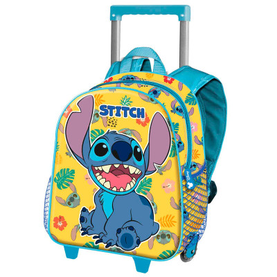 Trolley Mochila Pré Escolar 3D Stitch Grumpy 34cm