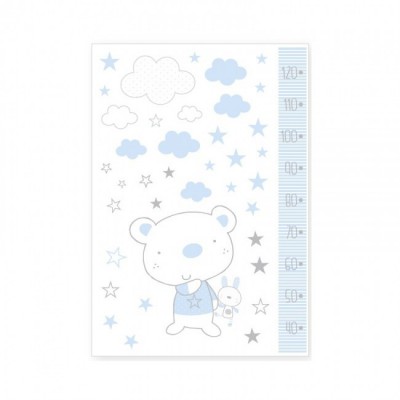 Ursinho Estrela azul - Medidor decorativo em vinil bebé