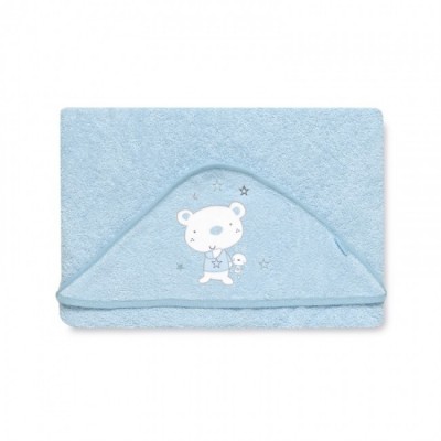 Ursinho Estrela azul -Toalha de banho bebé 100x100cm