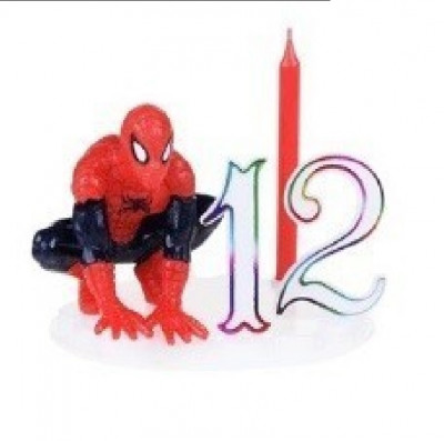 Vela aniversário Spiderman com números