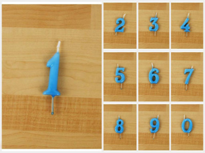 Vela Artesanal Azul Claro/Bebé 6cm