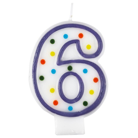 Vela bolinhas Nº 6 roxo