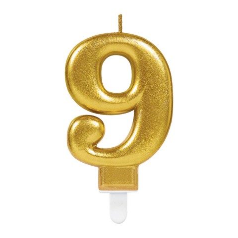 Vela Dourado Metálico Nº 9