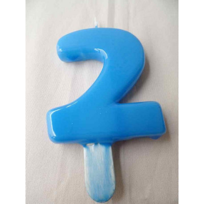 Vela nº 2 Azul Bebé 9,5cm