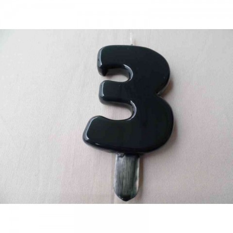 Vela nº 3 Preto 9,5cm